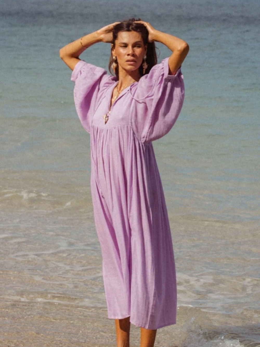 Daughters Of INDIA NWT Kyra Midi Dress ~ Lilac Gauze